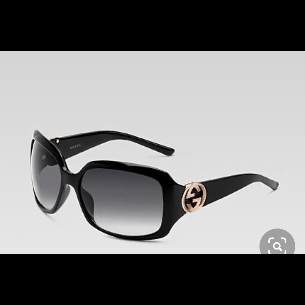 Authentic Gucci black sunglasses gradient gold